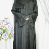 Modern Black Abaya with Collar and Swarovski Embellishments